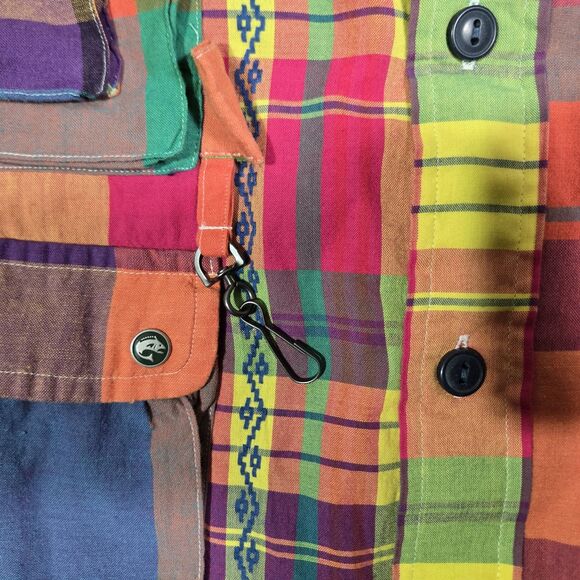 Polo Ralph Lauren Mens XL Fun Shirt Ornament Madras Utility Classic Patchwork - Picture 3 of 12
